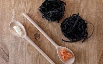 Tagliatelles à l’Encre de Seiche et Saumon